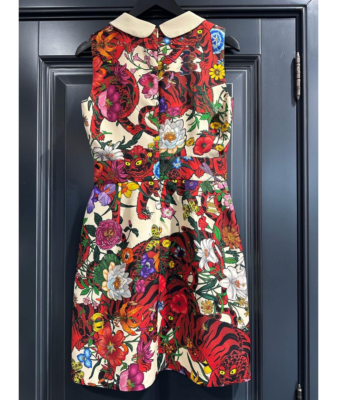 GUCCI Бежевое шелковое повседневное платье, фото 2