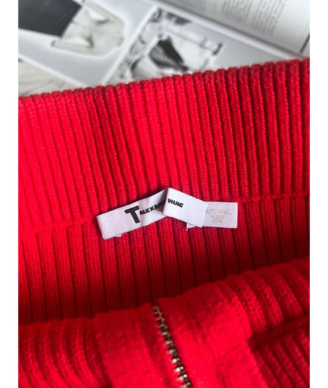 ALEXANDER WANG Красная хлопковая юбка миди, фото 7