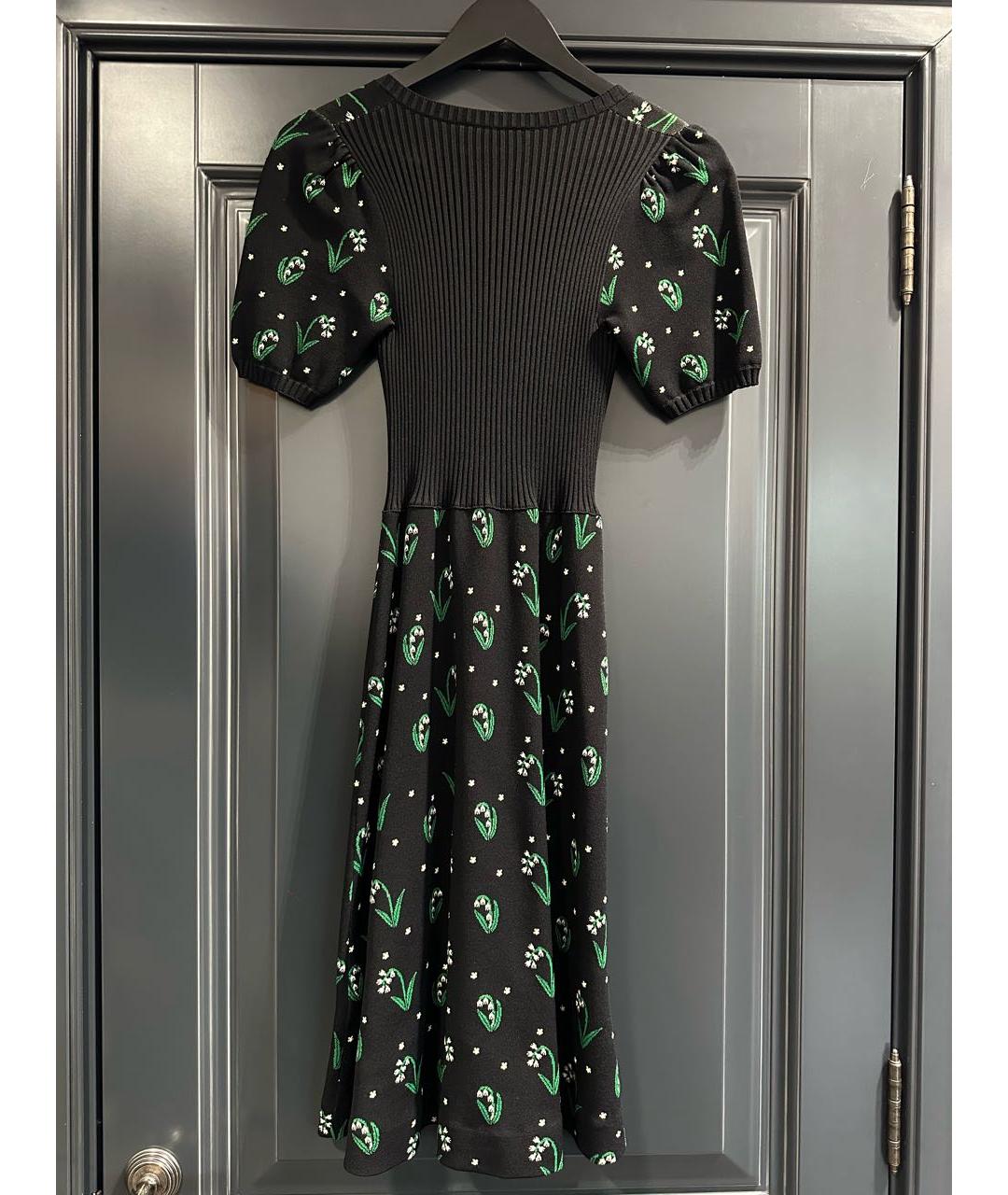 VALENTINO Черное вискозное повседневное платье, фото 2