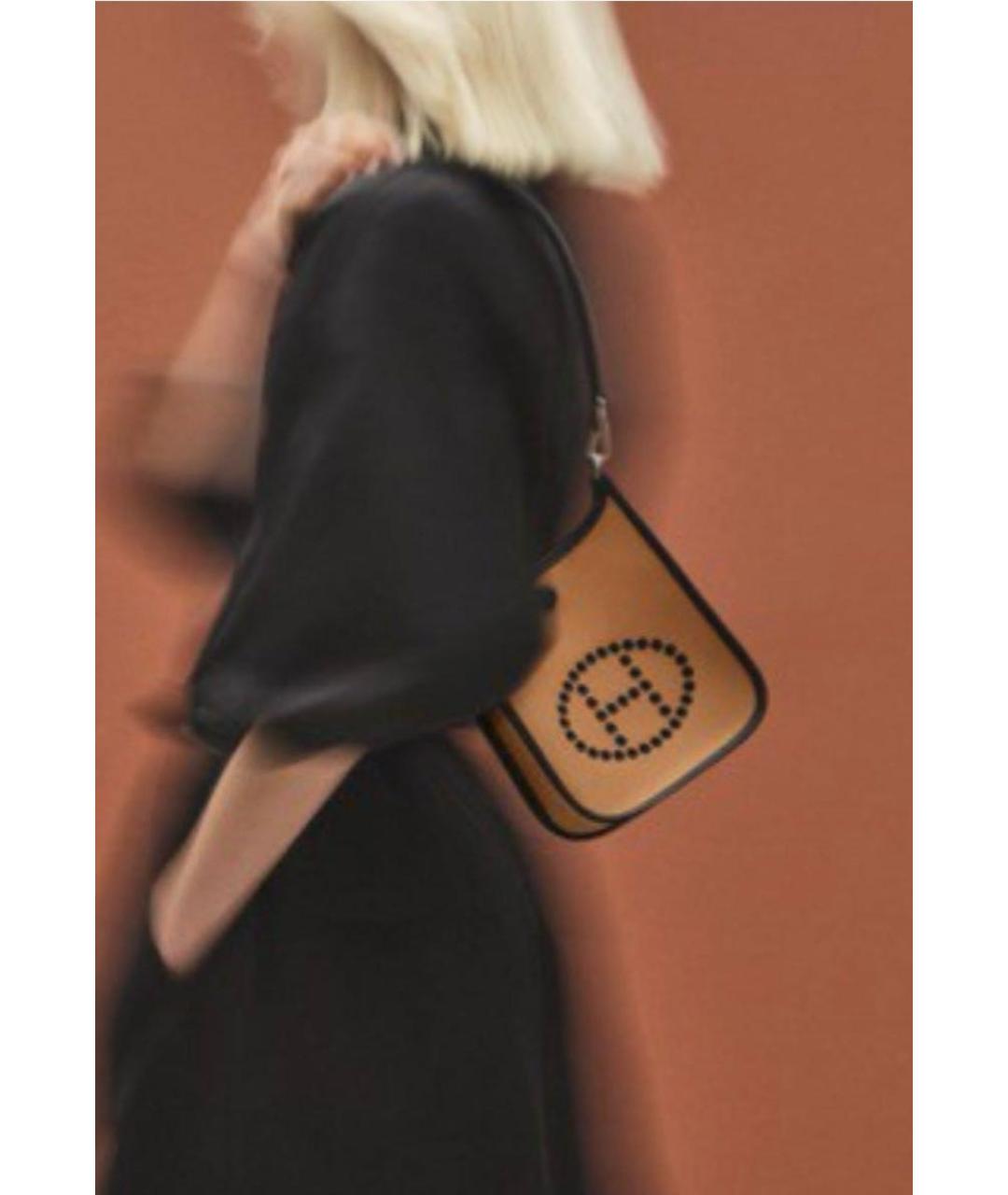 HERMES Оранжевая тканевая сумка через плечо, фото 2
