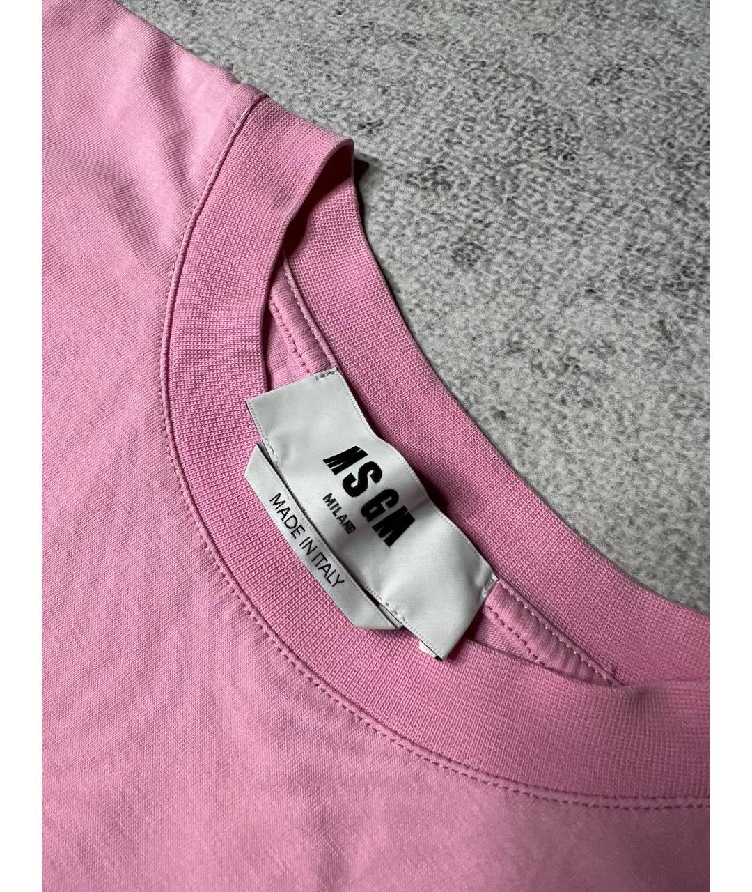 MSGM Розовая хлопковая футболка, фото 5