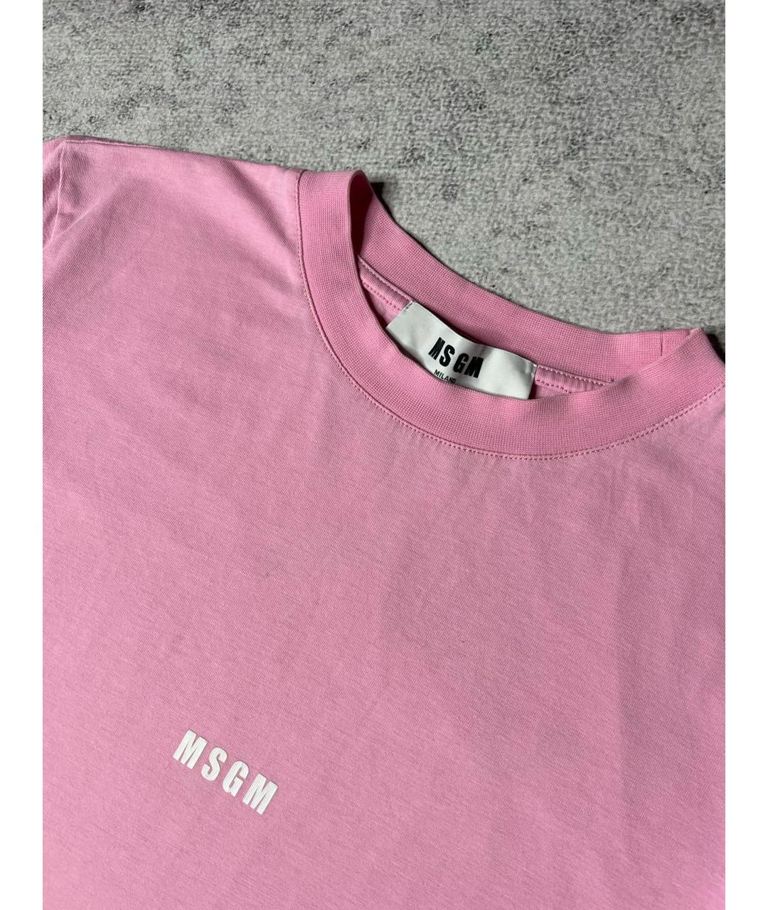 MSGM Розовая хлопковая футболка, фото 4