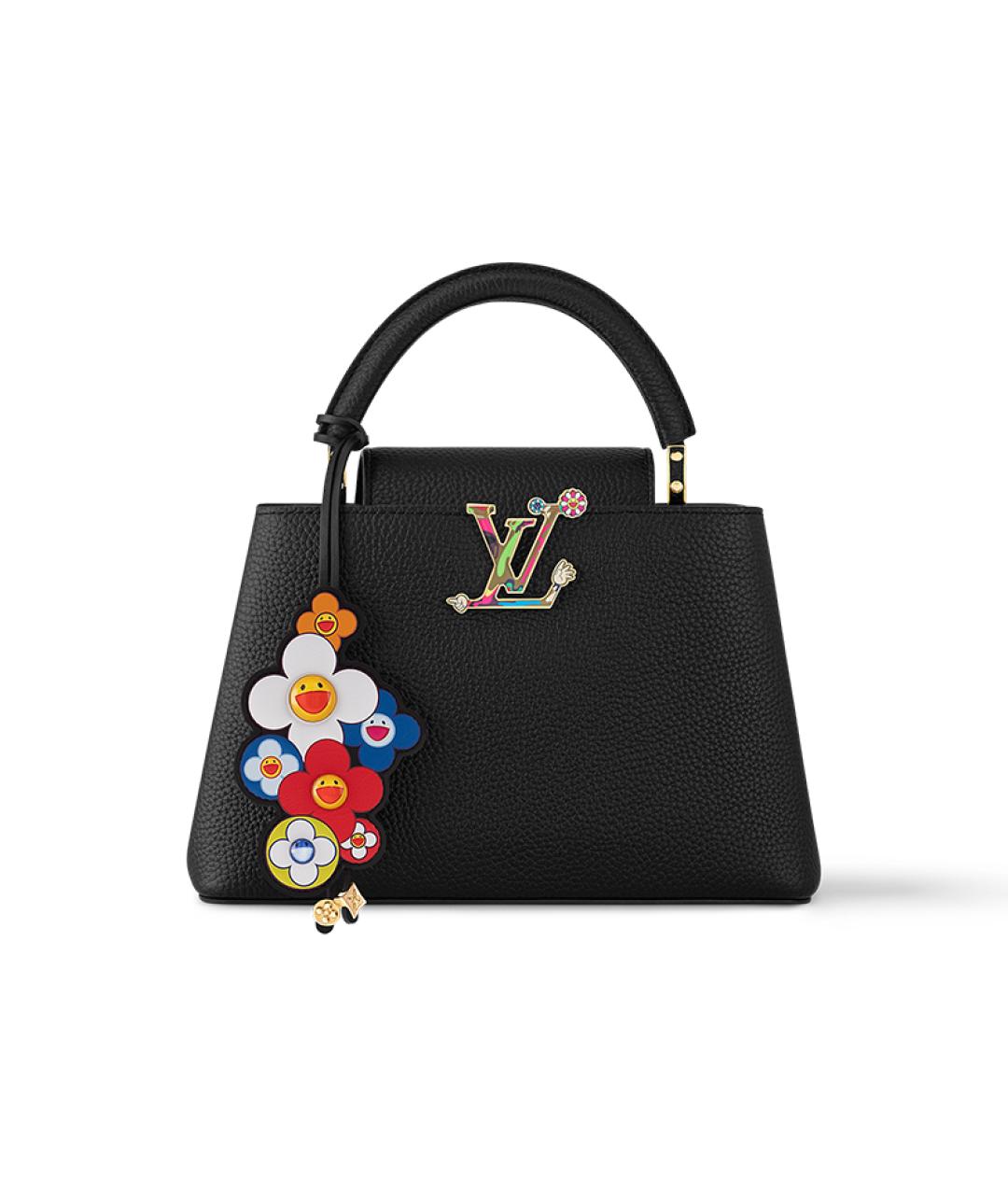 LOUIS VUITTON Черная кожаная сумка с короткими ручками, фото 6