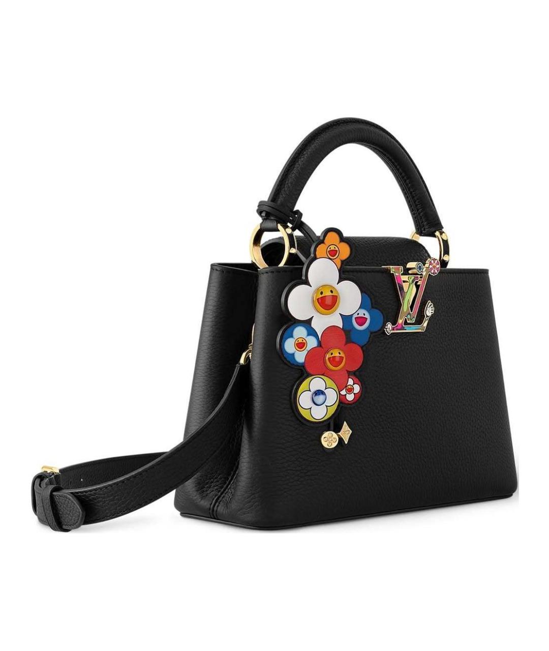 LOUIS VUITTON Черная кожаная сумка с короткими ручками, фото 2