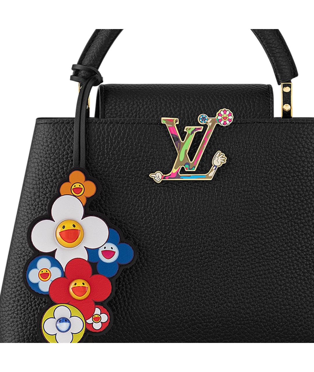 LOUIS VUITTON Черная кожаная сумка с короткими ручками, фото 5