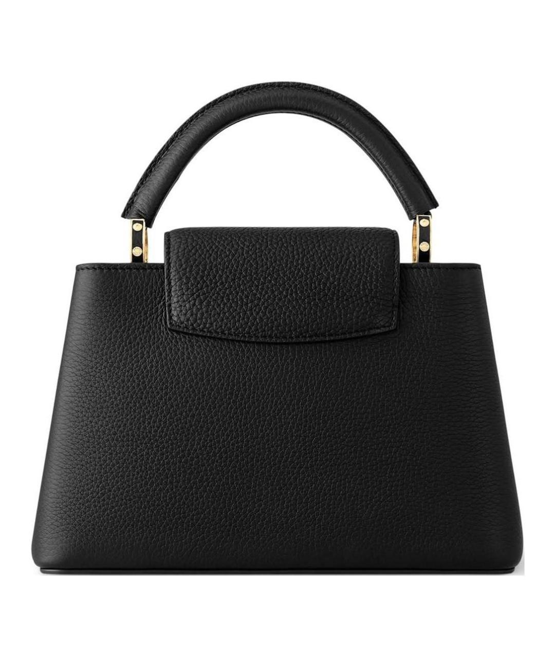 LOUIS VUITTON Черная кожаная сумка с короткими ручками, фото 3