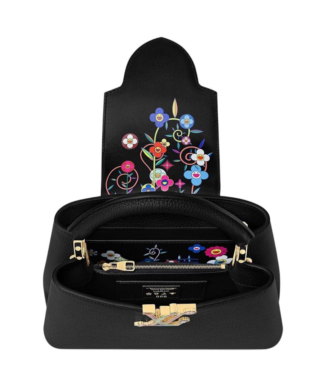 LOUIS VUITTON Черная кожаная сумка с короткими ручками, фото 4