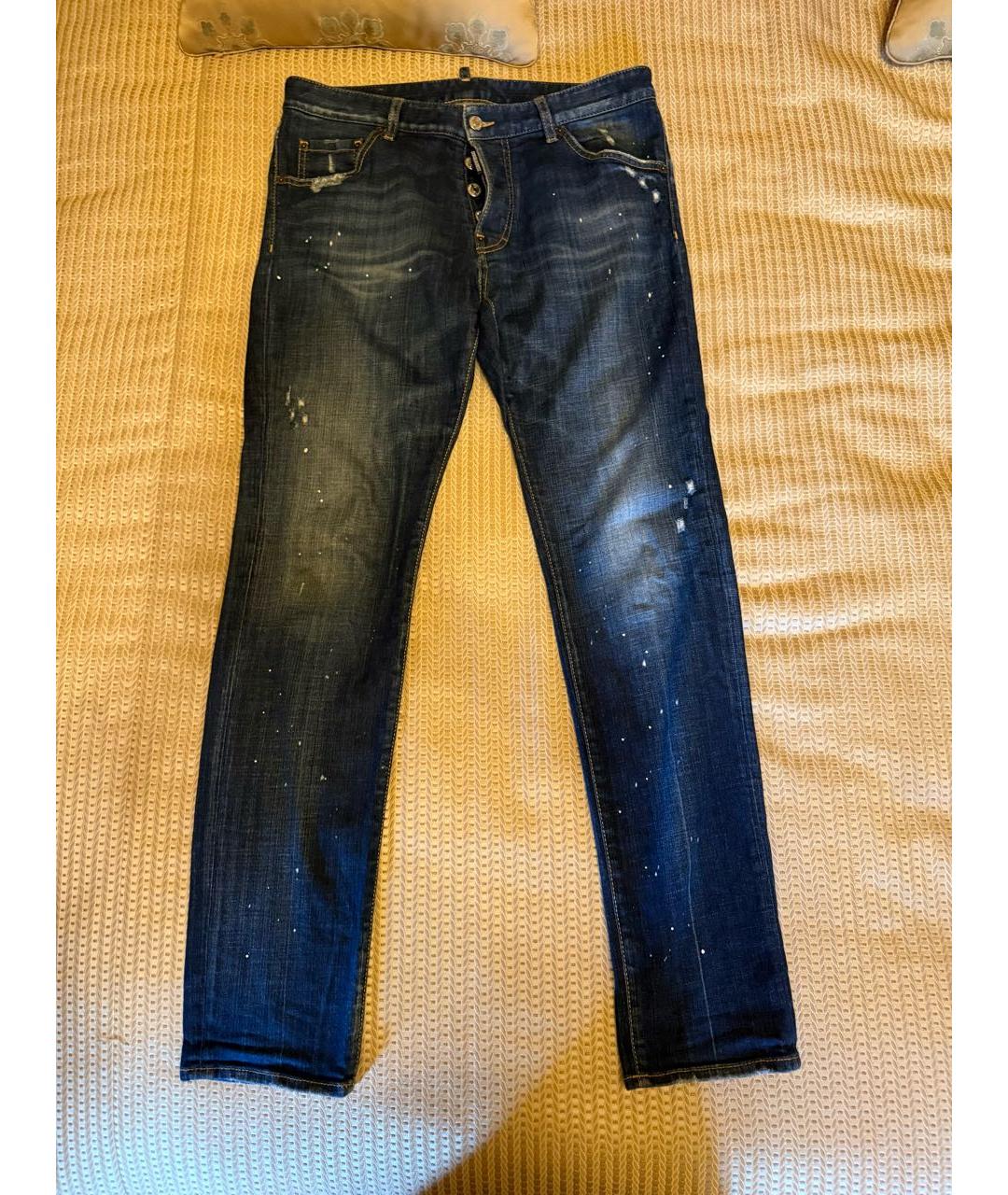 DSQUARED2 Темно-синие хлопко-эластановые джинсы скинни, фото 9