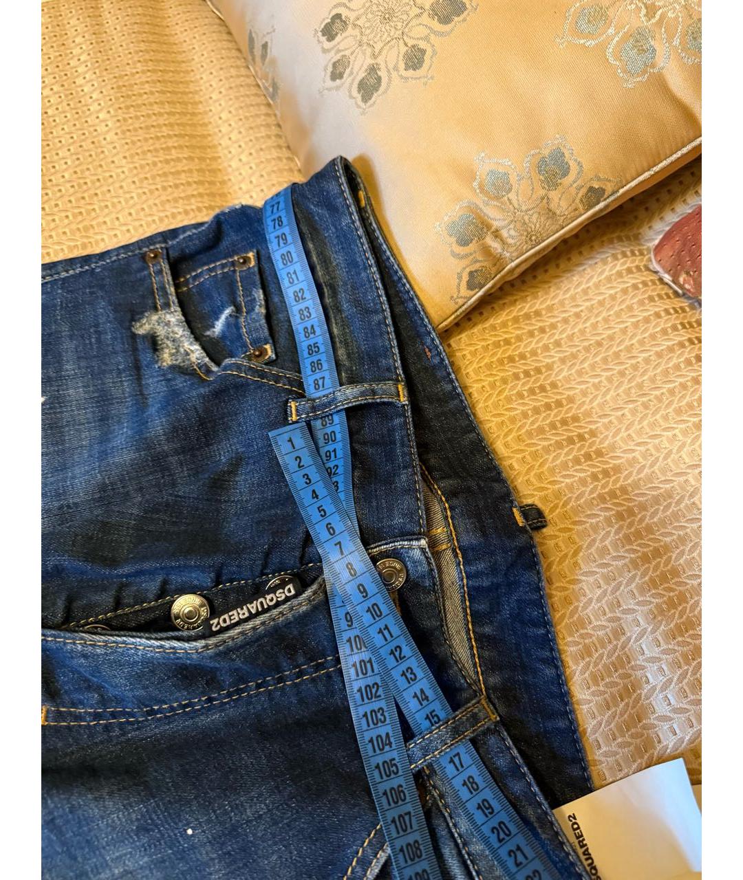 DSQUARED2 Темно-синие хлопко-эластановые джинсы скинни, фото 5