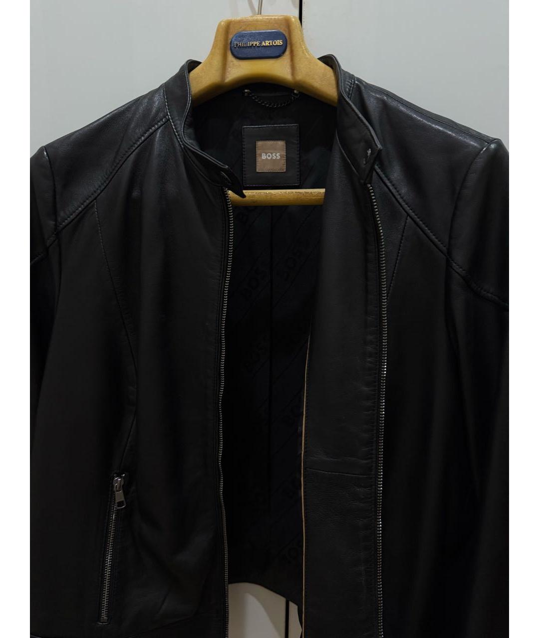 HUGO BOSS Черная кожаная куртка, фото 8