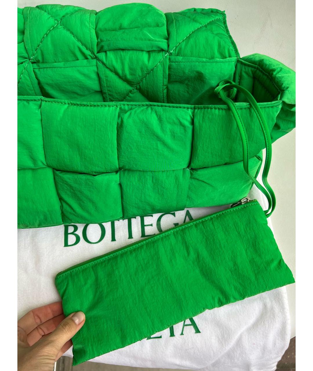 BOTTEGA VENETA Зеленая тканевая сумка через плечо, фото 7