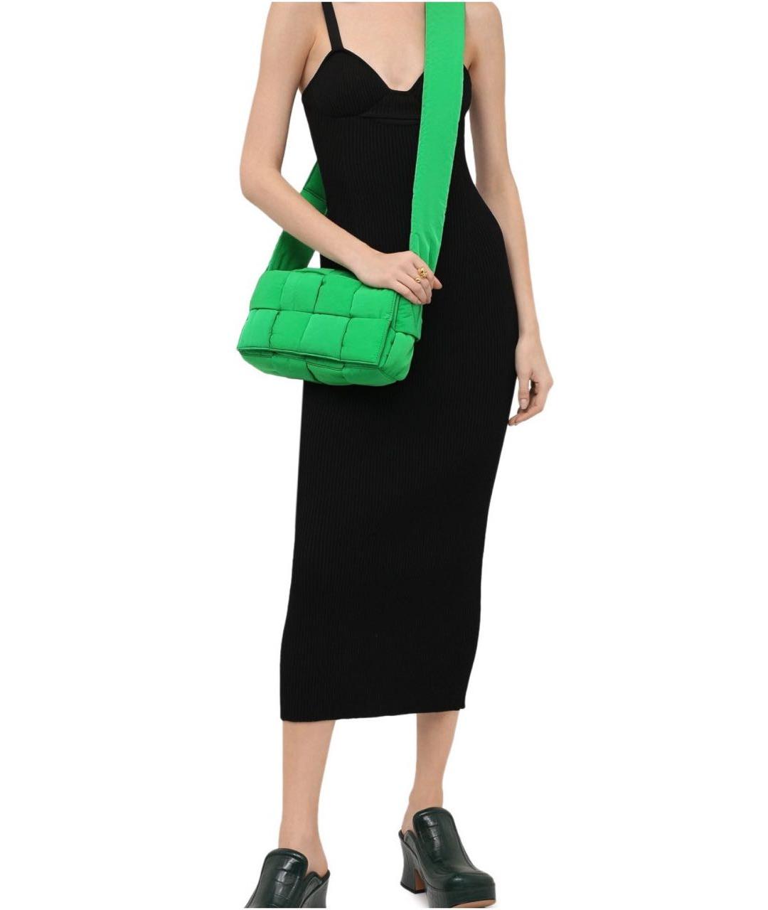 BOTTEGA VENETA Зеленая тканевая сумка через плечо, фото 5