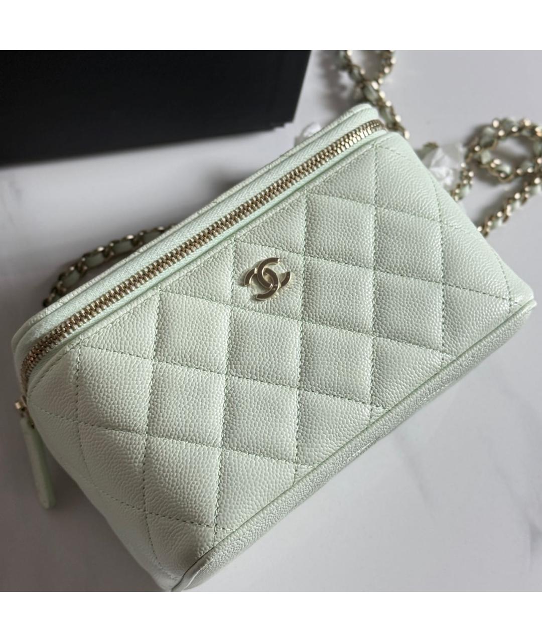 CHANEL Зеленая кожаная сумка через плечо, фото 2