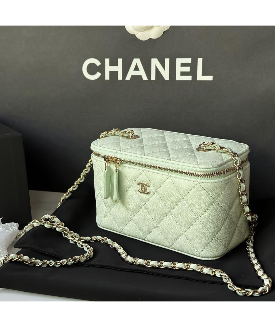 CHANEL Зеленая кожаная сумка через плечо, фото 6