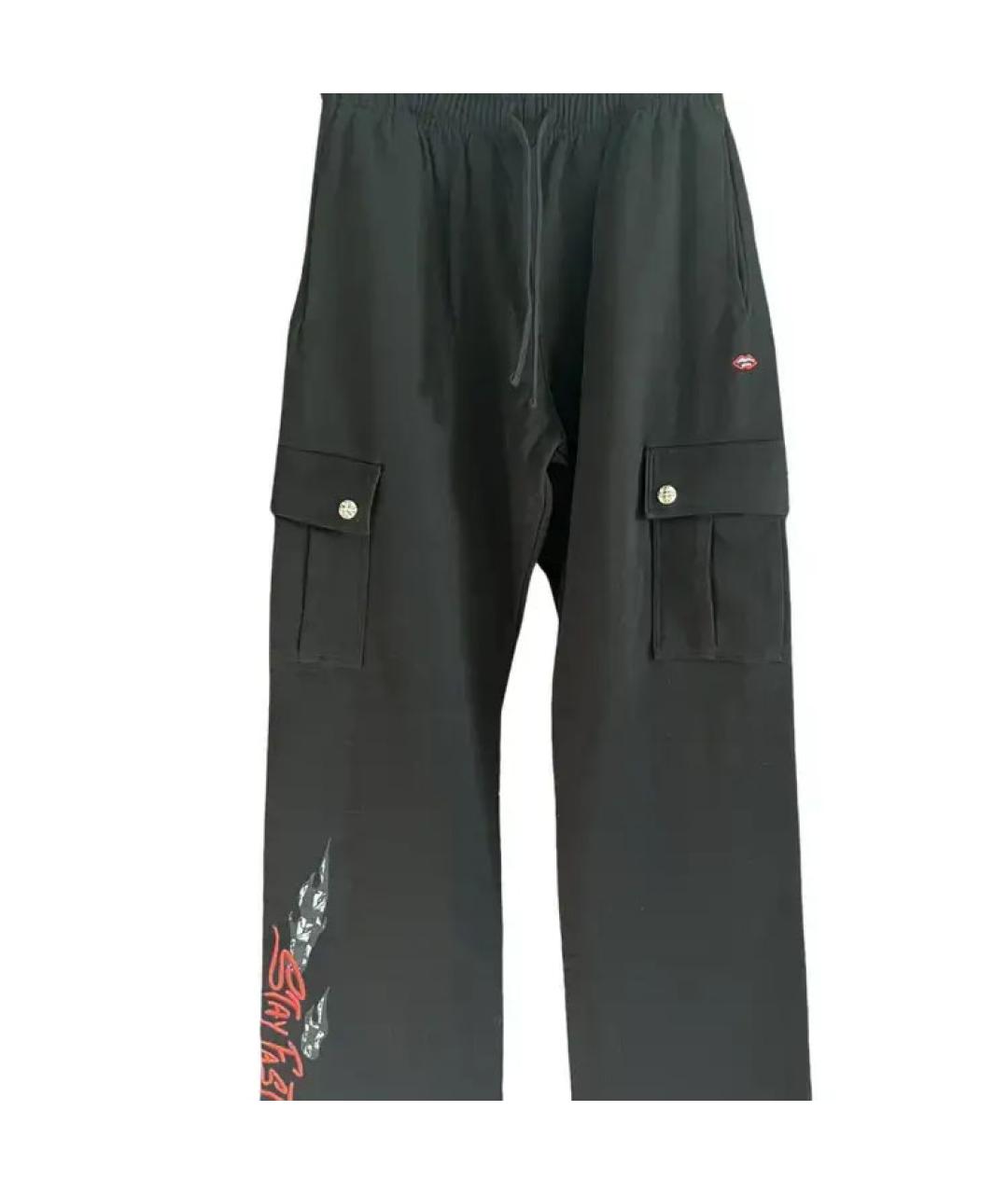 CHROME HEARTS Черные хлопковые повседневные брюки, фото 3