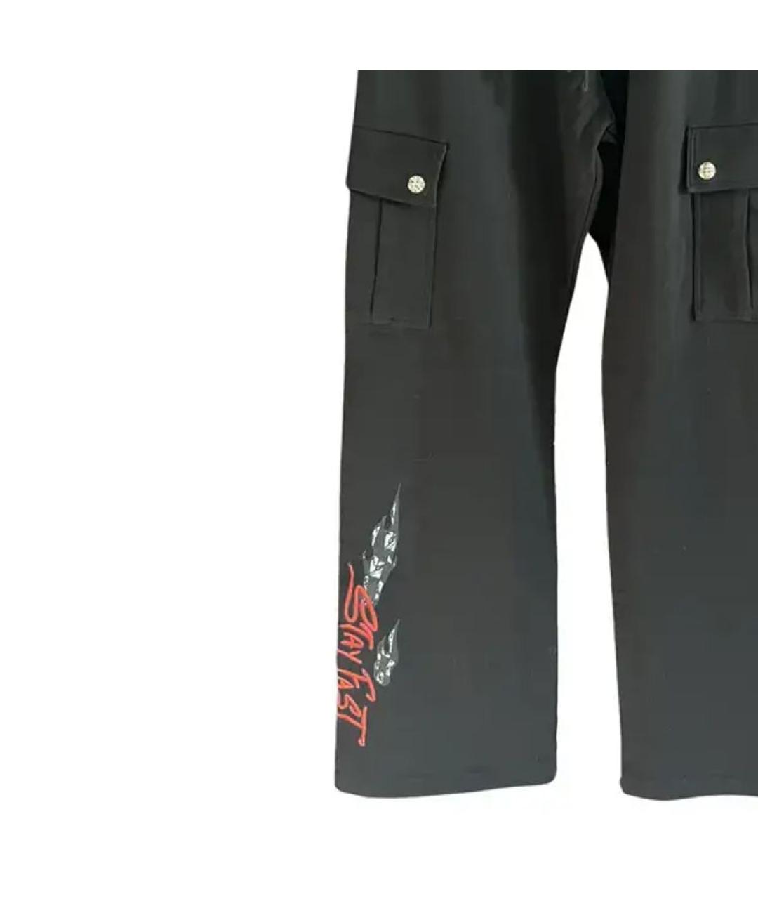CHROME HEARTS Черные хлопковые повседневные брюки, фото 4