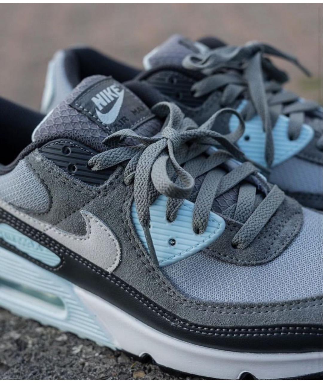 NIKE Серые замшевые низкие кроссовки / кеды, фото 6