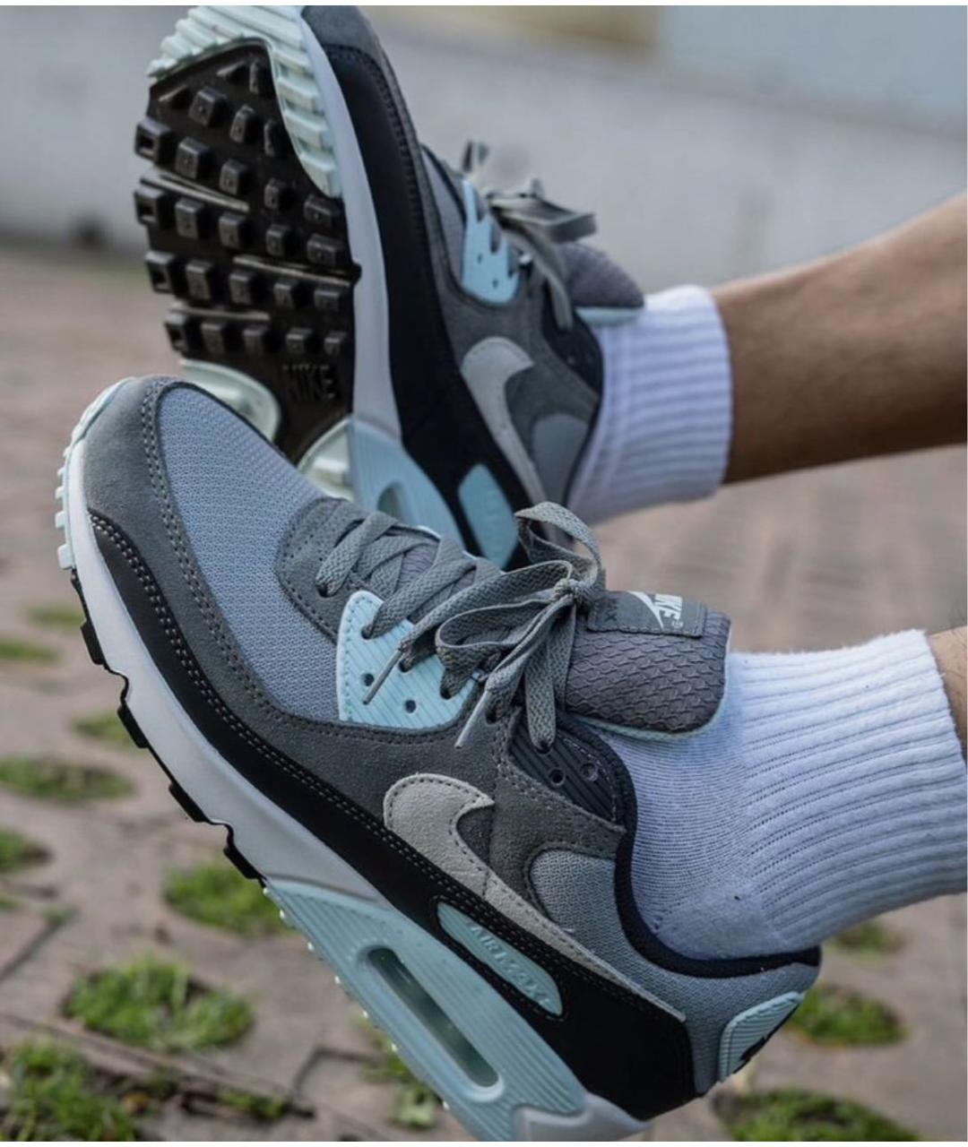 NIKE Серые замшевые низкие кроссовки / кеды, фото 8