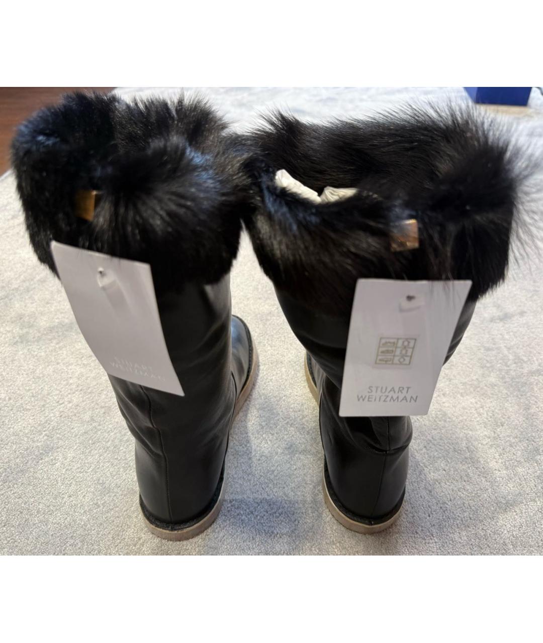 STUART WEITZMAN Черные кожаные сапоги, фото 4