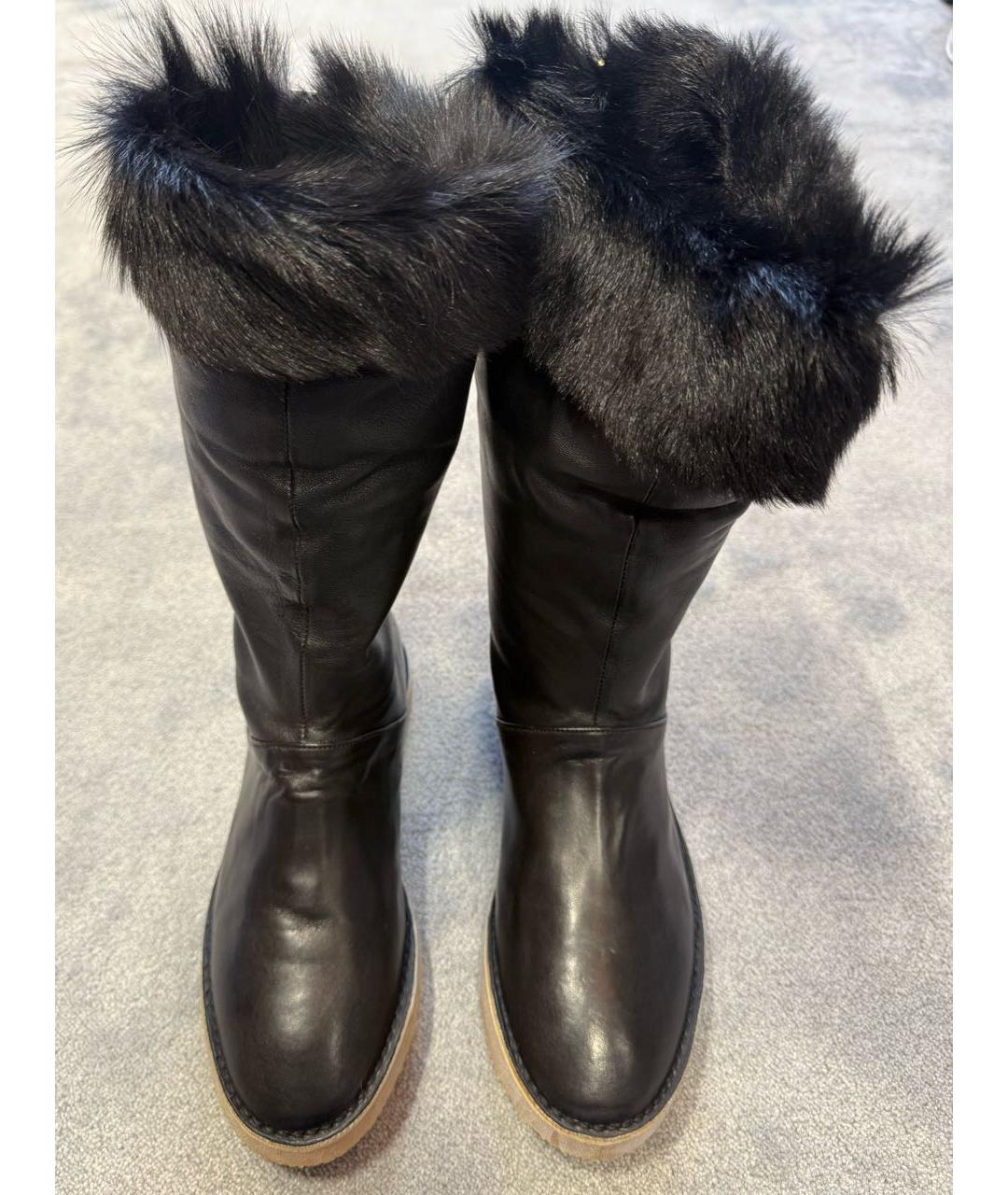 STUART WEITZMAN Черные кожаные сапоги, фото 2