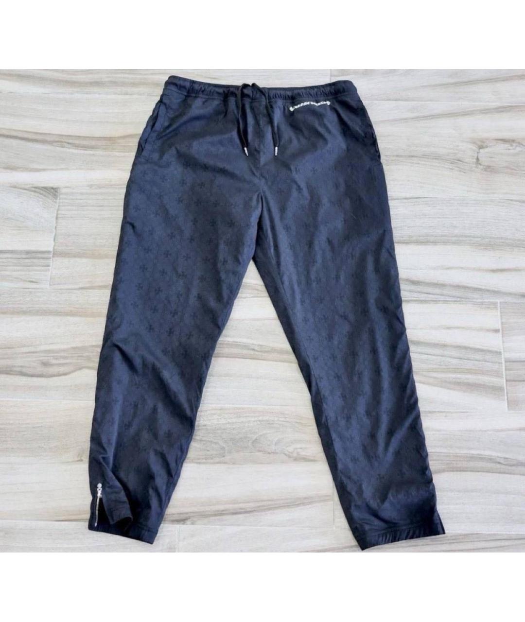 CHROME HEARTS Темно-синие полиэстеровые повседневные брюки, фото 3