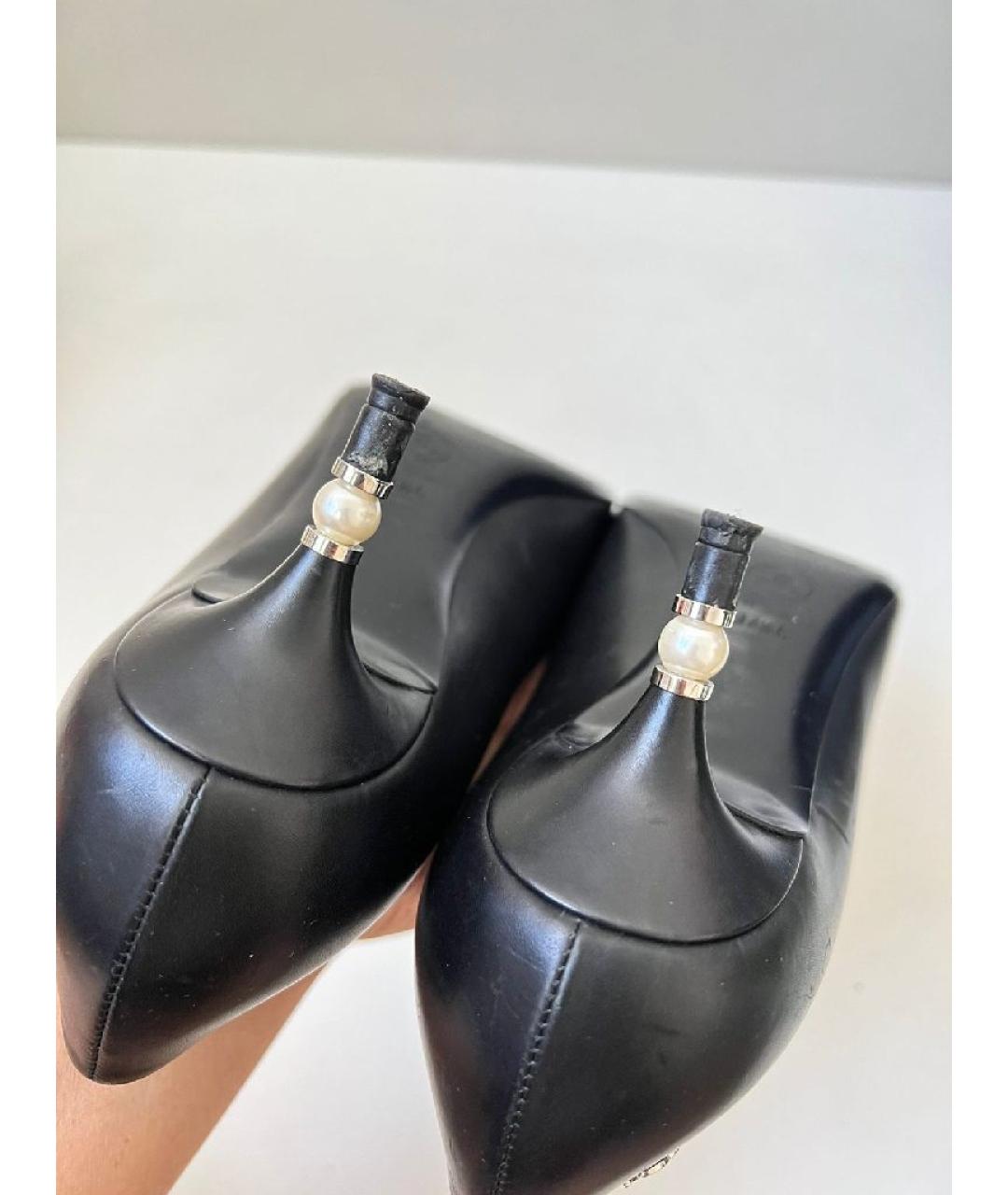 CHANEL Черные кожаные туфли, фото 6