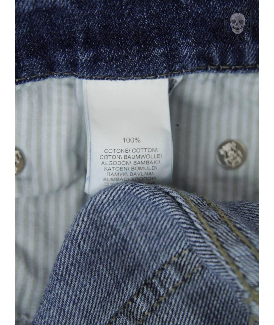 BRUNELLO CUCINELLI Синие хлопковые прямые джинсы, фото 8