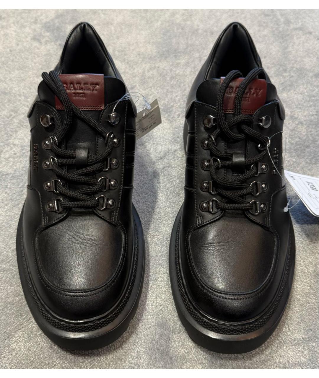 BALLY Черные кожаные низкие ботинки, фото 2