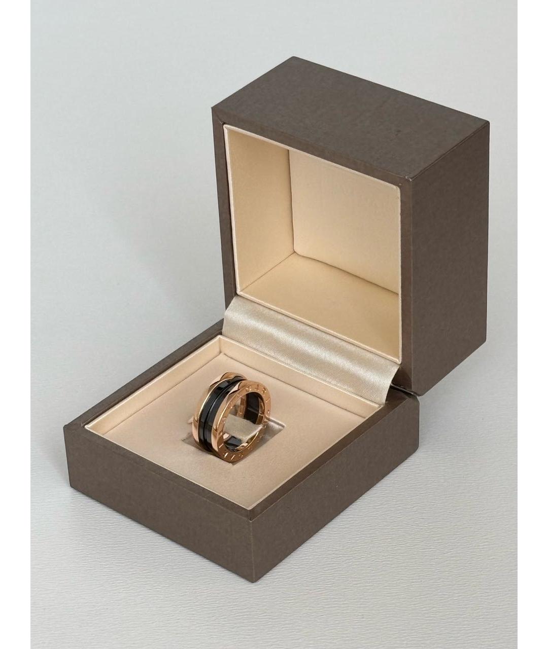 BVLGARI Черное кольцо из розового золота, фото 3