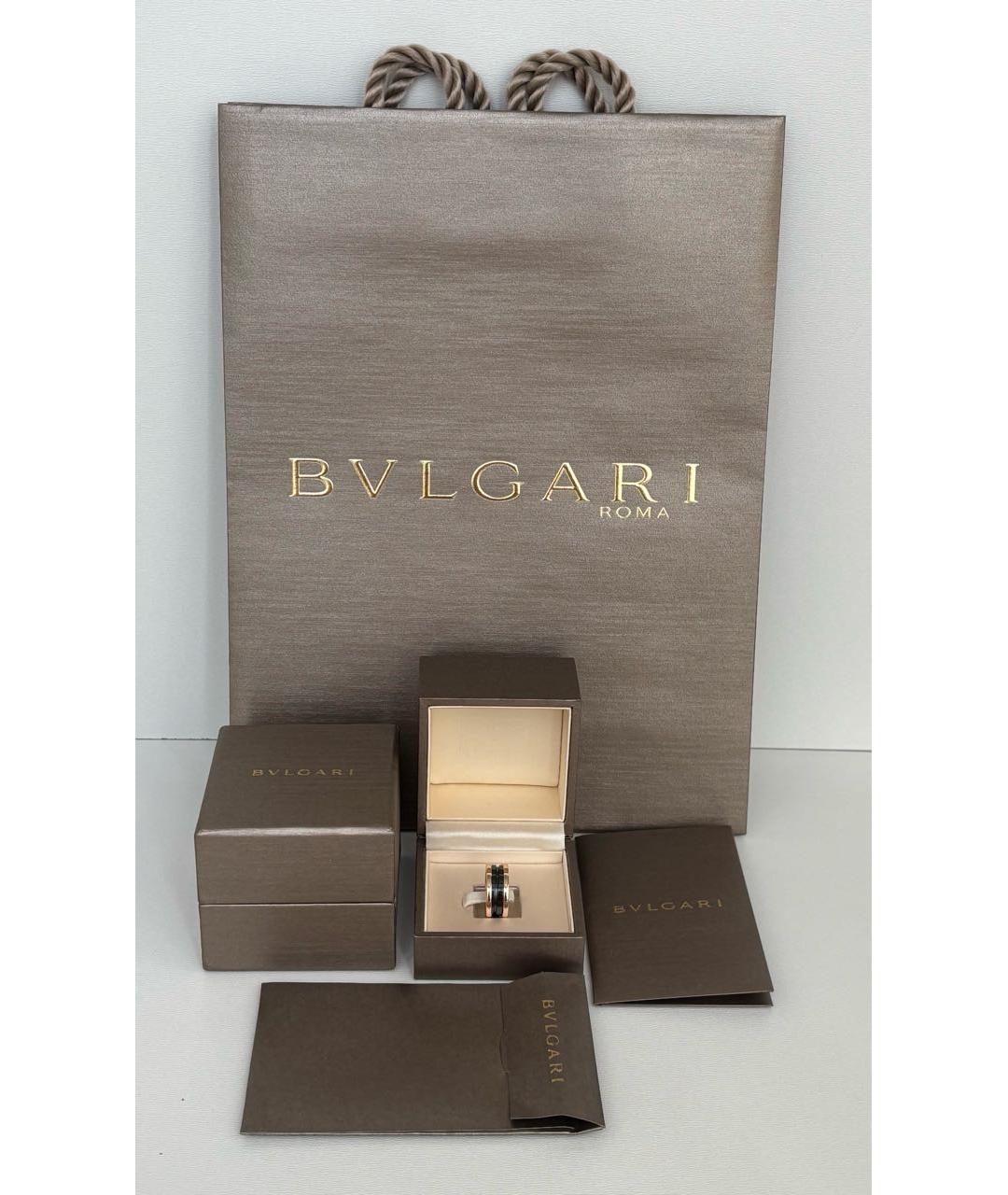 BVLGARI Черное кольцо из розового золота, фото 2
