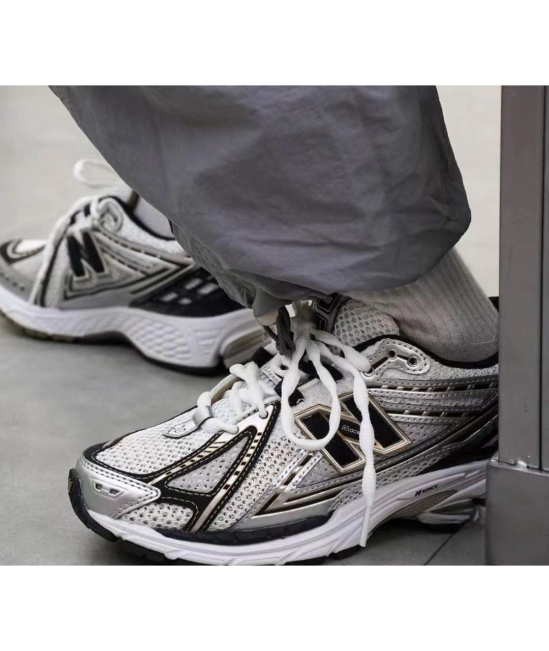 NEW BALANCE Серебряные текстильные низкие кроссовки / кеды, фото 5
