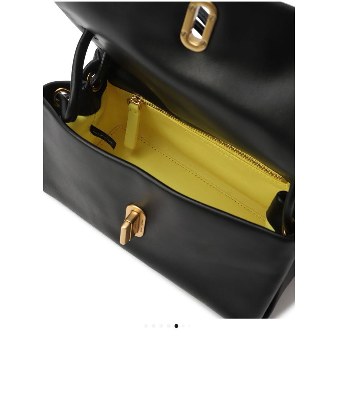 MARC JACOBS Черная кожаная сумка с короткими ручками, фото 4
