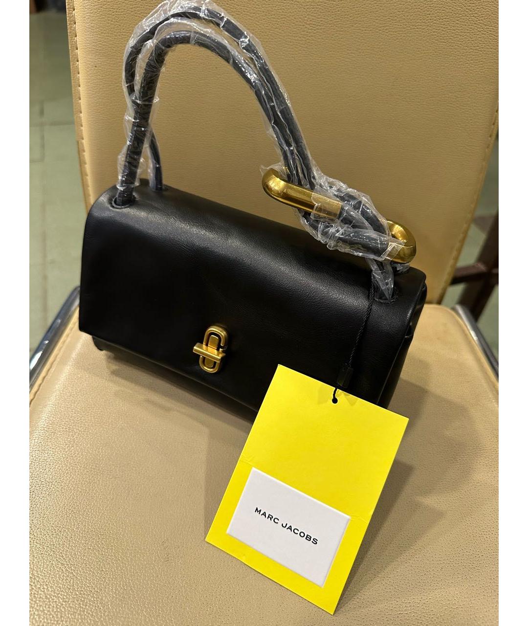 MARC JACOBS Черная кожаная сумка с короткими ручками, фото 6
