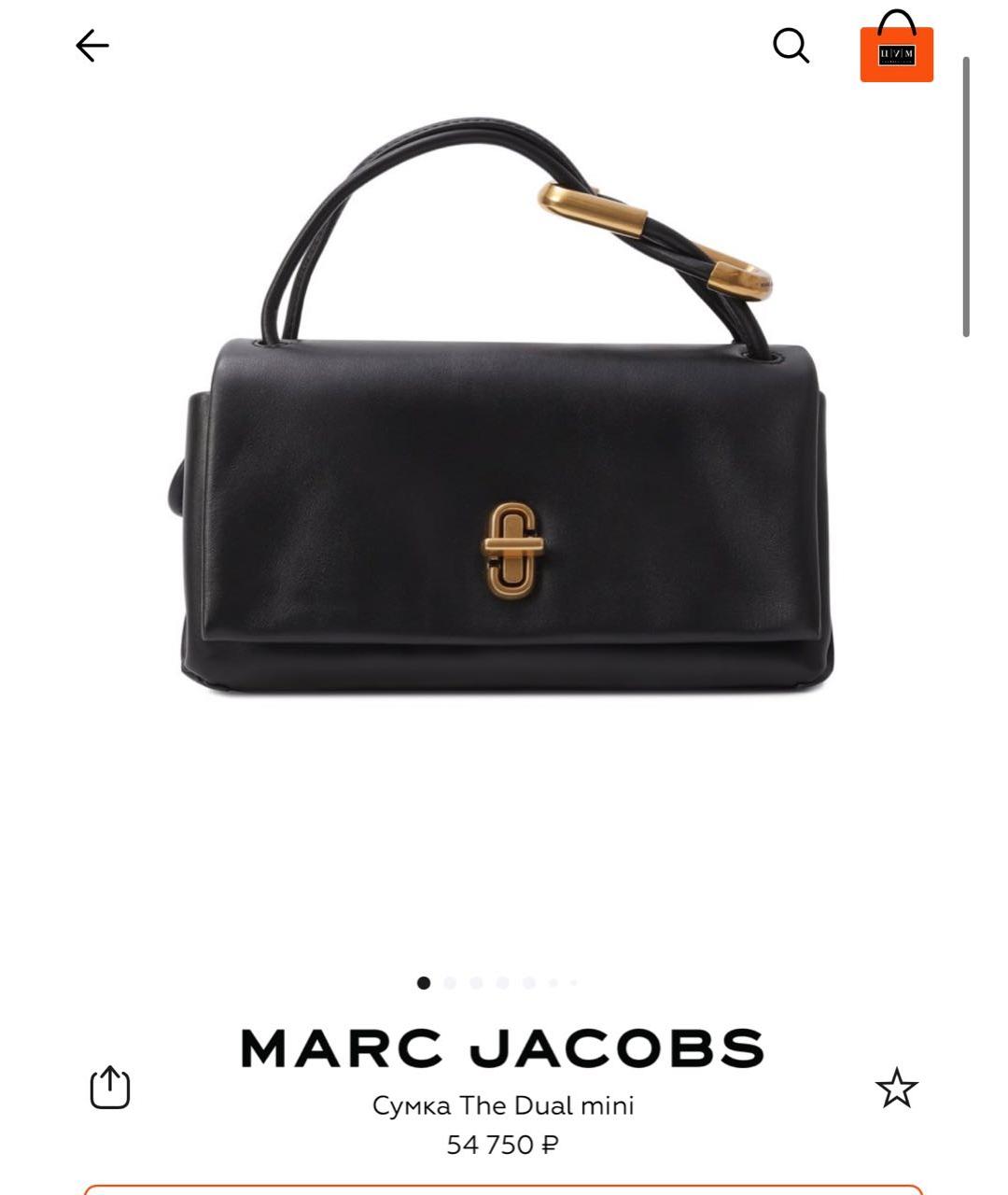 MARC JACOBS Черная кожаная сумка с короткими ручками, фото 5