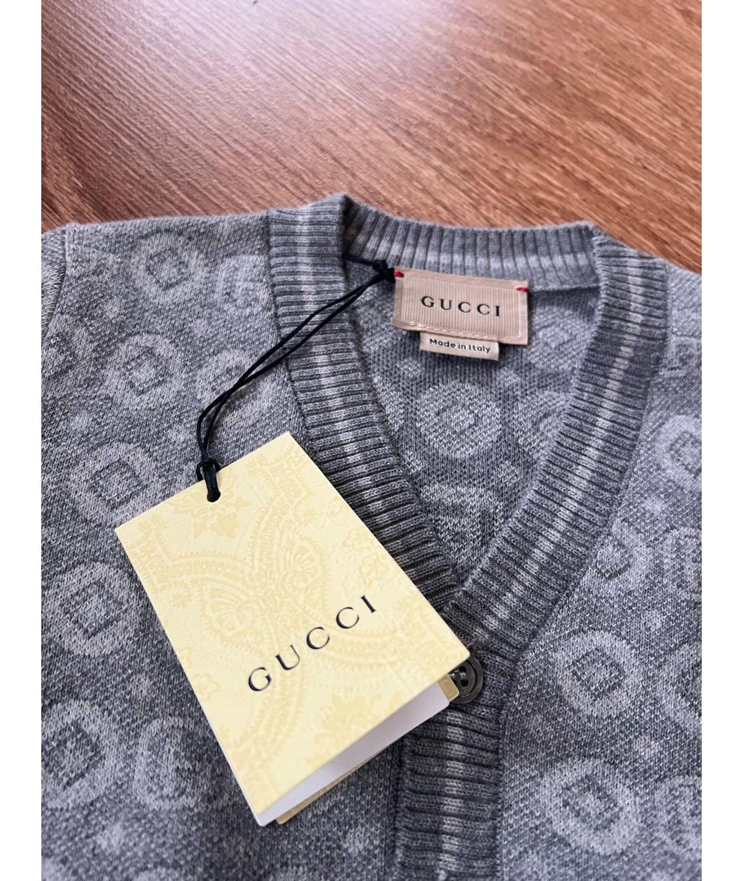 GUCCI Серый кашемировый жакет / жилет, фото 2