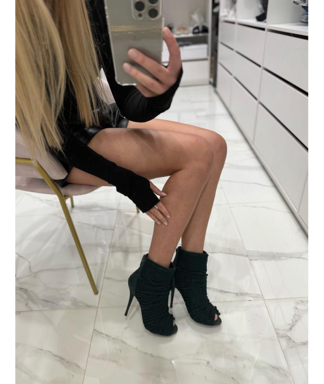 BALMAIN Зеленые кожаные босоножки, фото 3