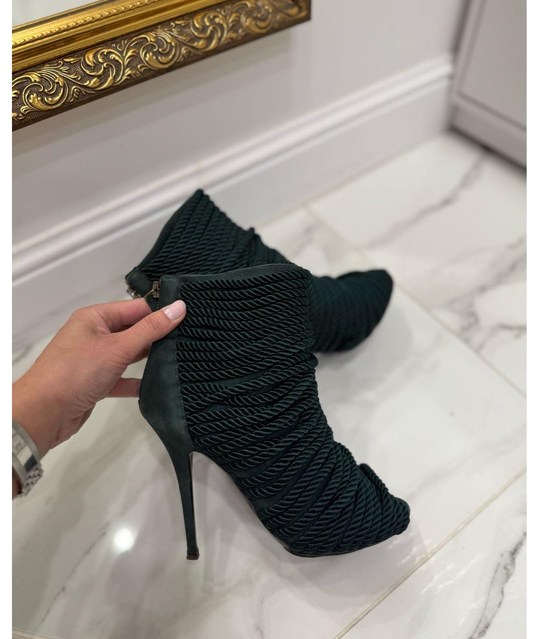 BALMAIN Зеленые кожаные босоножки, фото 6