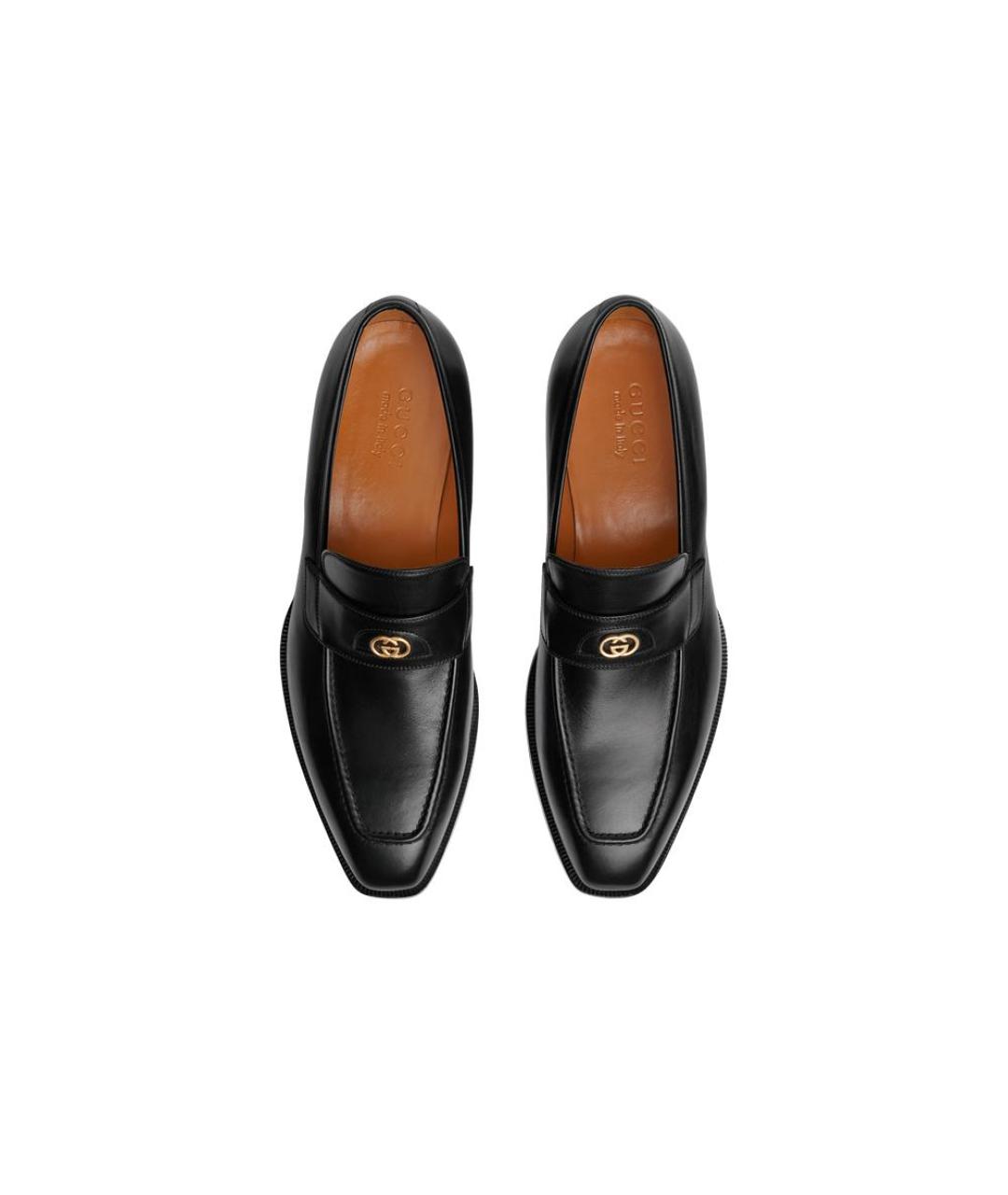 GUCCI Черные кожаные лоферы, фото 4