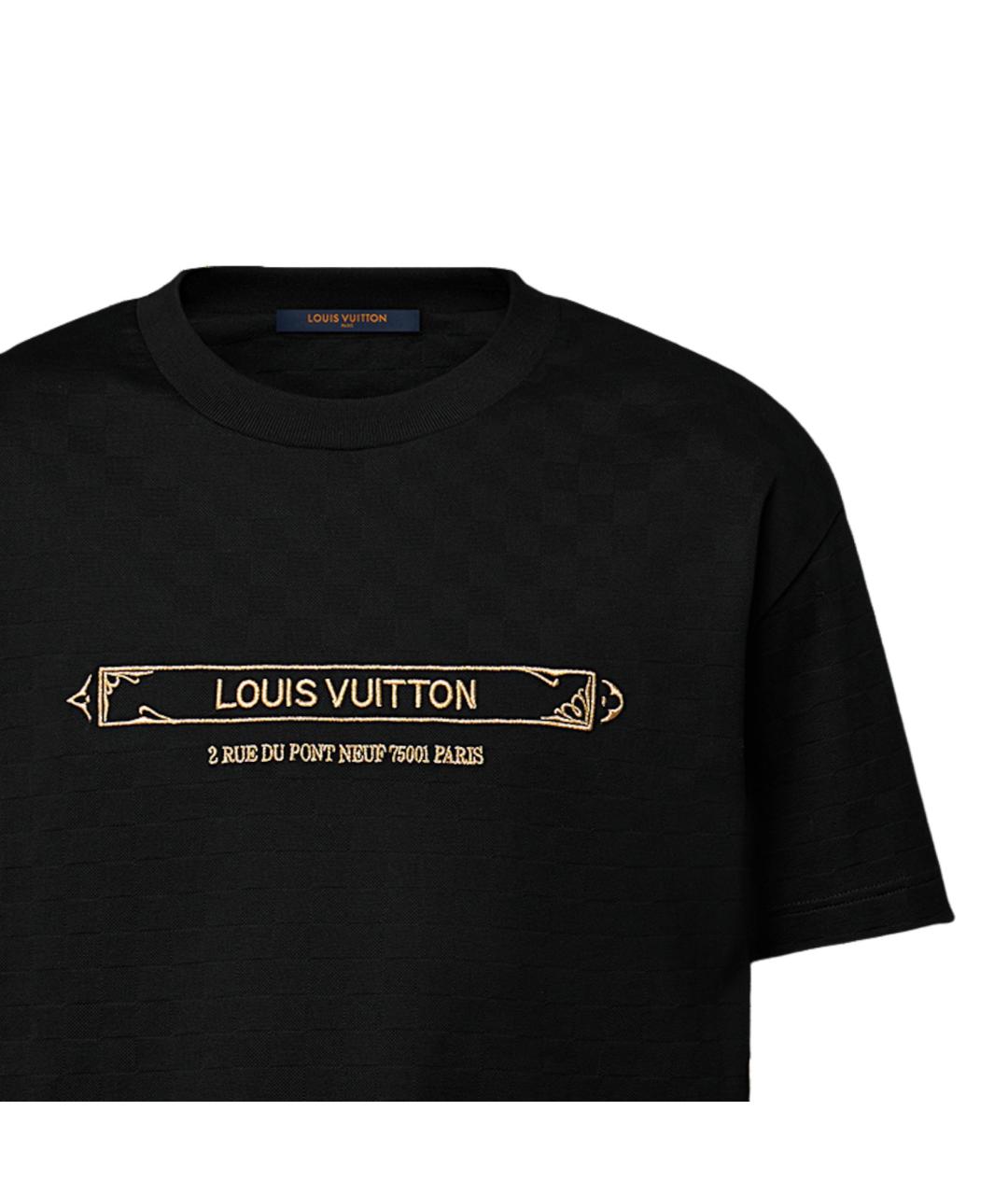 LOUIS VUITTON Черная хлопковая футболка, фото 5