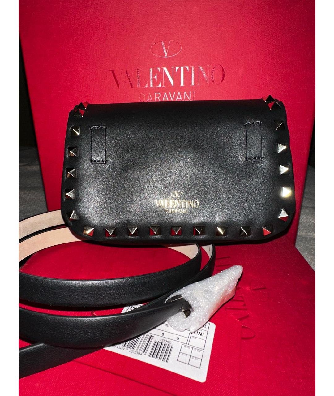 VALENTINO Черная кожаная поясная сумка, фото 3