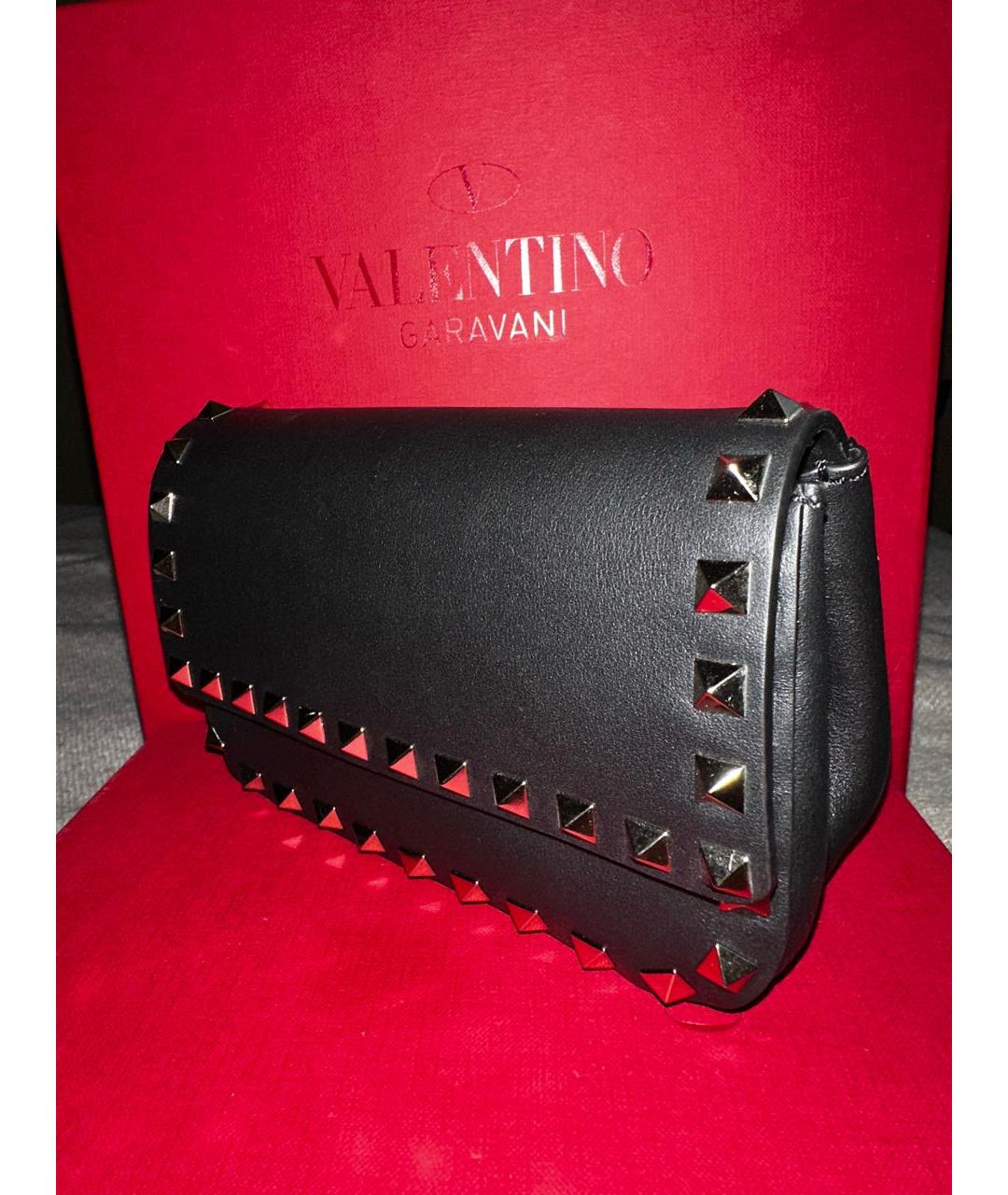 VALENTINO Черная кожаная поясная сумка, фото 2