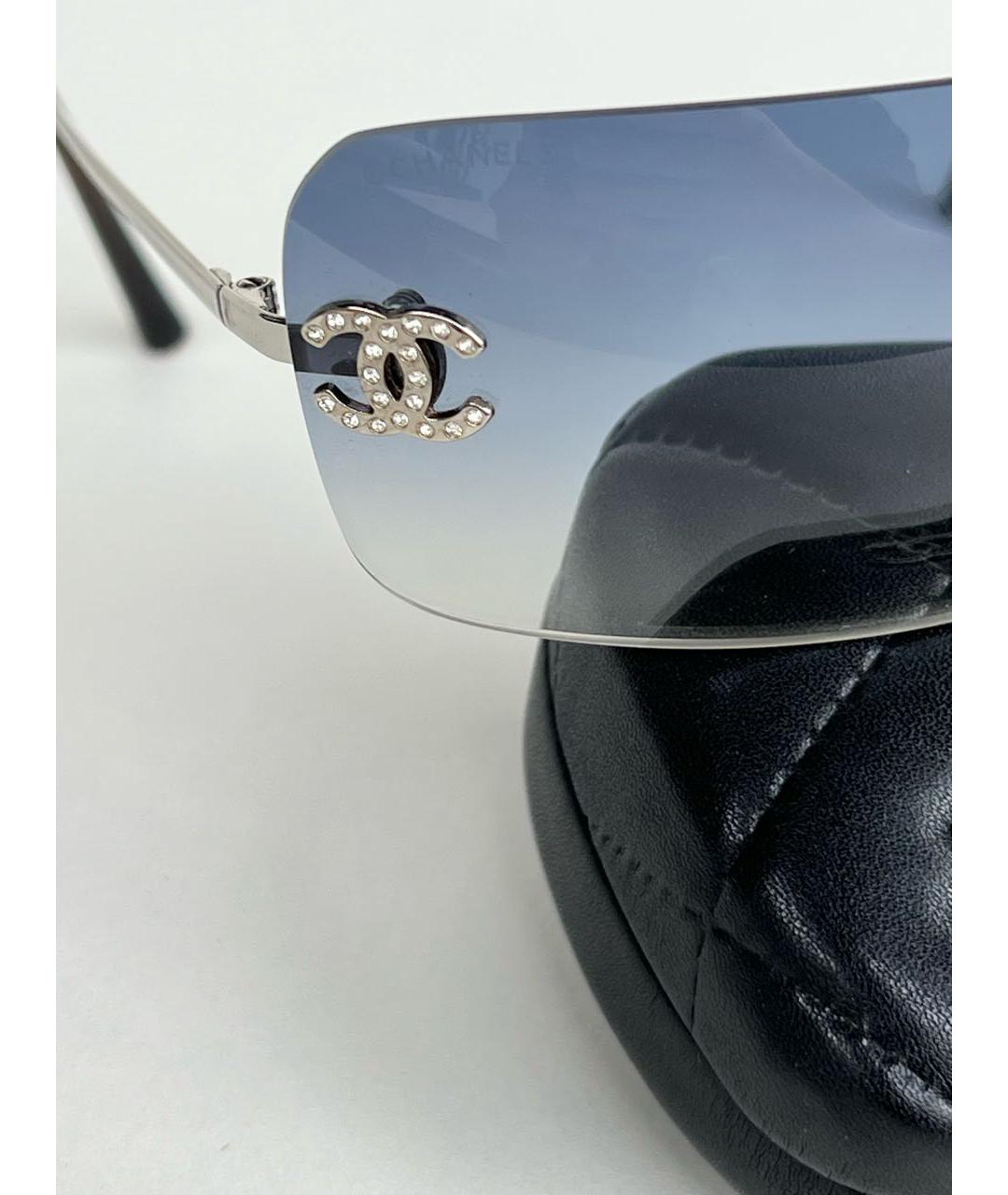 CHANEL Голубые металлические солнцезащитные очки, фото 3