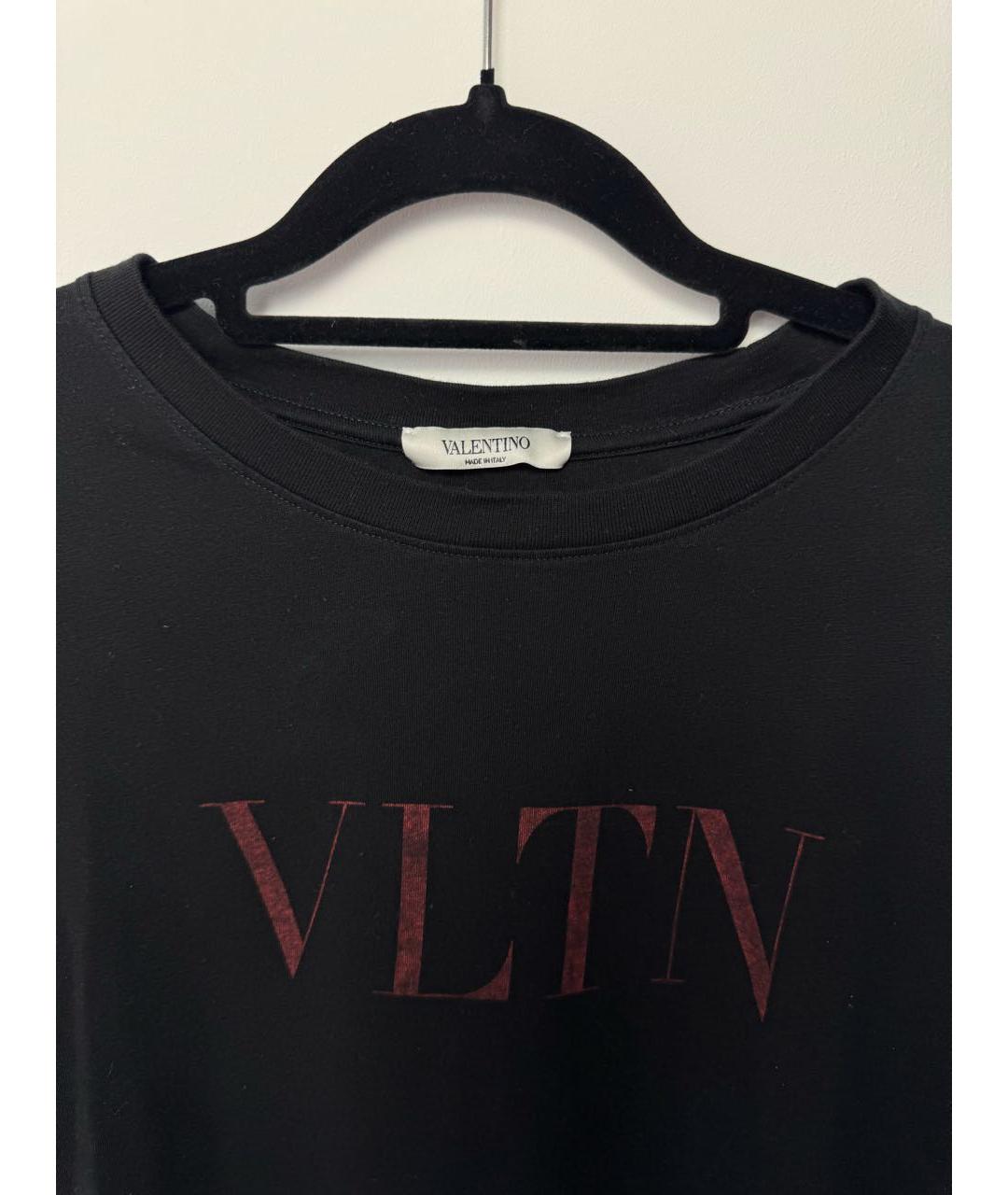 VALENTINO Черная хлопковая футболка, фото 3