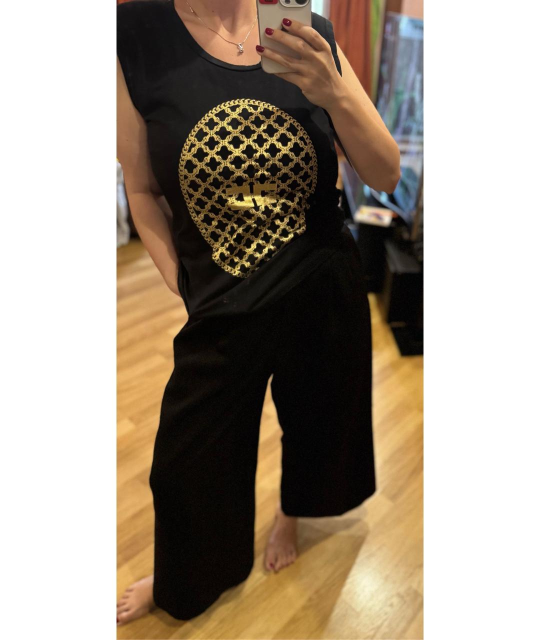 ELISABETTA FRANCHI Черная хлопковая майка, фото 4