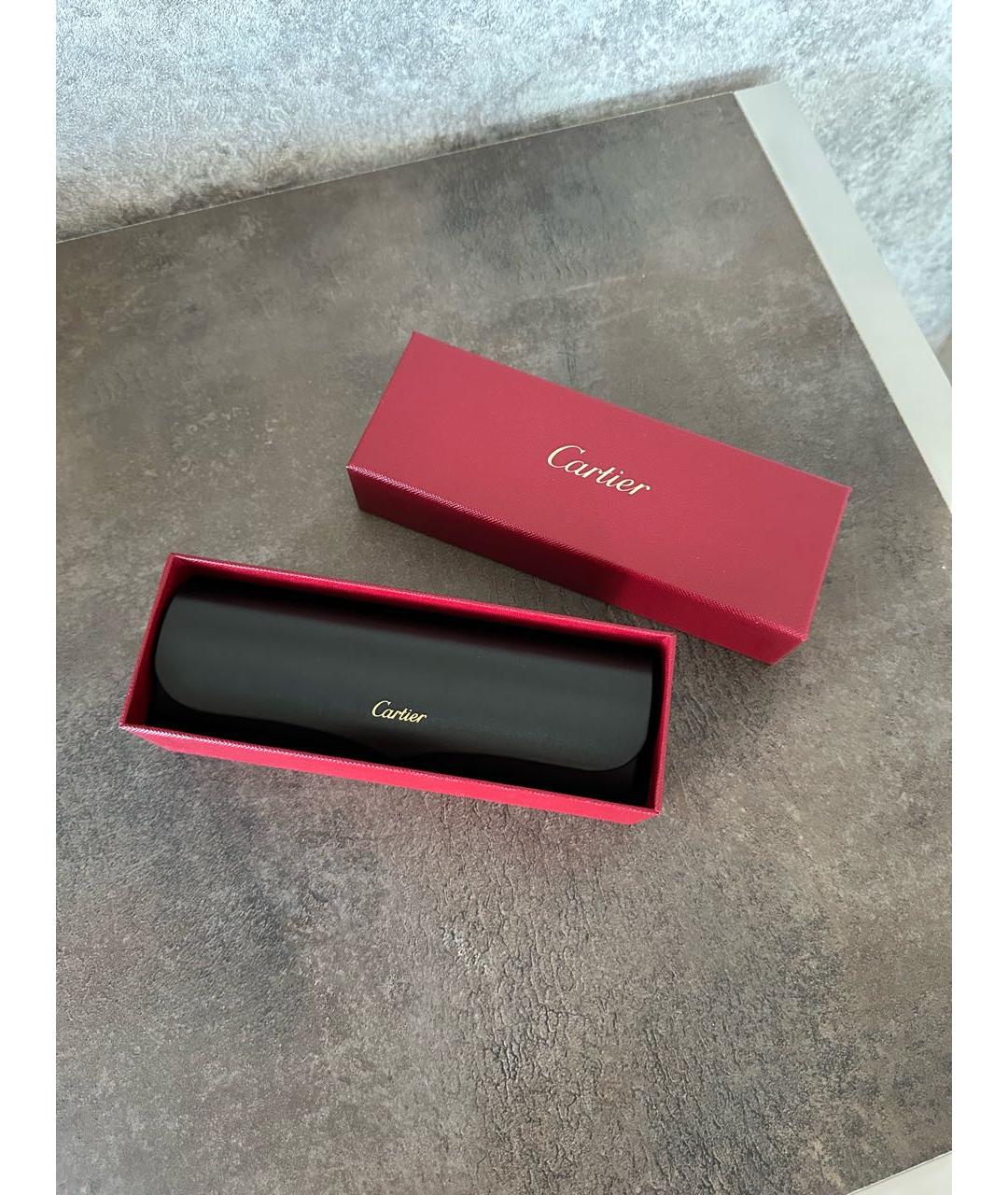 CARTIER Коричневые металлические солнцезащитные очки, фото 8