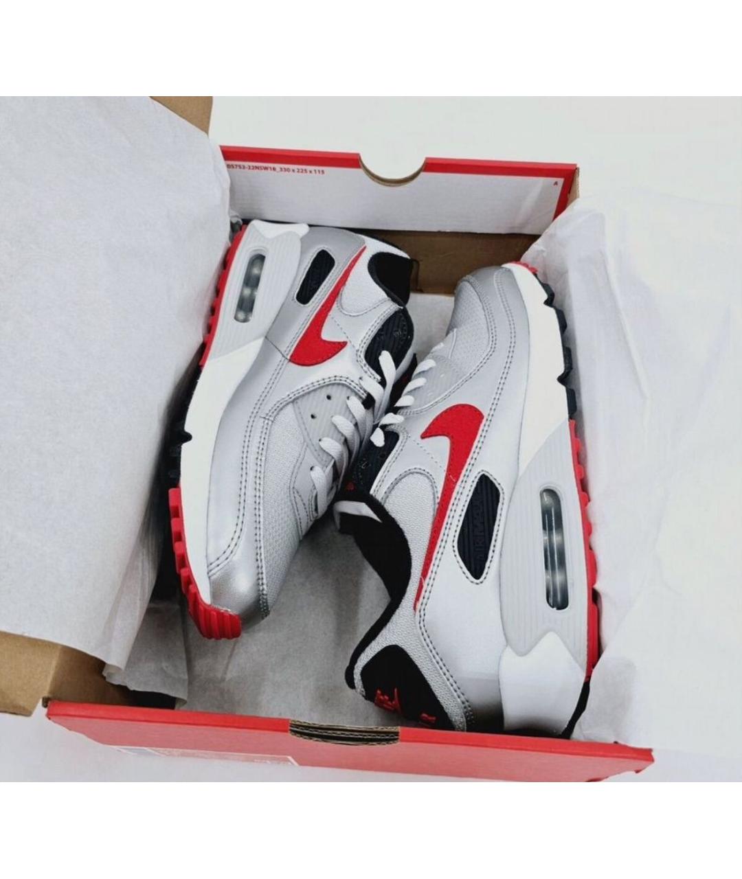 NIKE Серебряные кожаные низкие кроссовки / кеды, фото 5