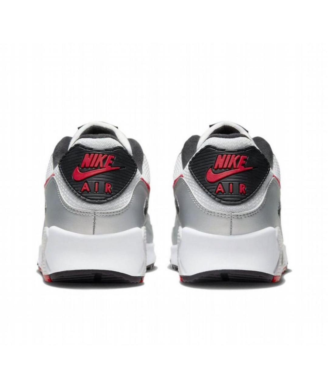 NIKE Серебряные кожаные низкие кроссовки / кеды, фото 4