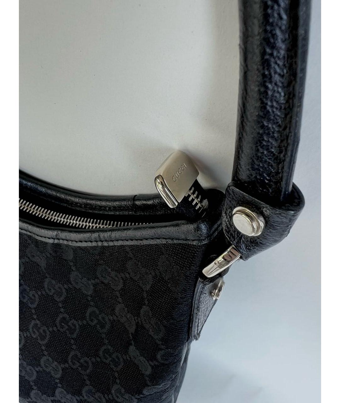 GUCCI Черная тканевая сумка с короткими ручками, фото 4