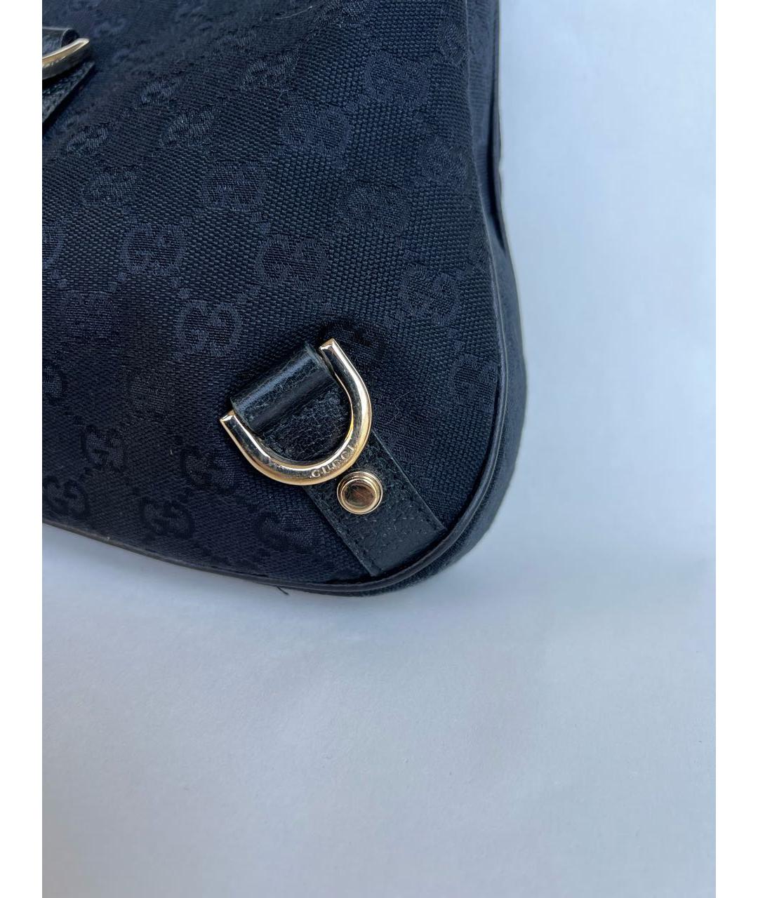 GUCCI Черная тканевая сумка с короткими ручками, фото 6