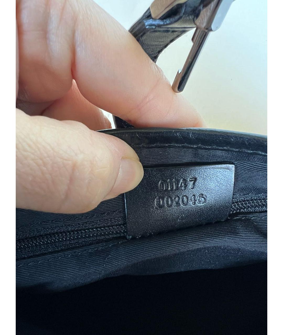 GUCCI Черная тканевая сумка с короткими ручками, фото 8
